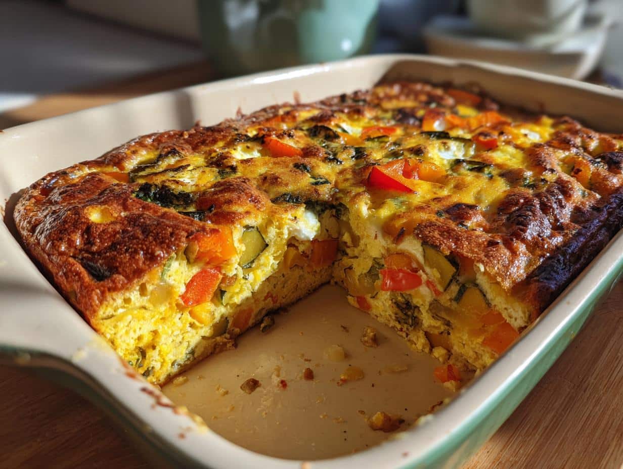 Fluffy Veggie Packed Egg White Breakfast Casserole in 30 Minutes