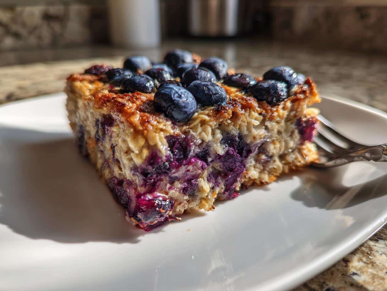 “Blueberry Lemon Baked Oatmeal Casserole: A Dreamy 35-Min Breakfast”