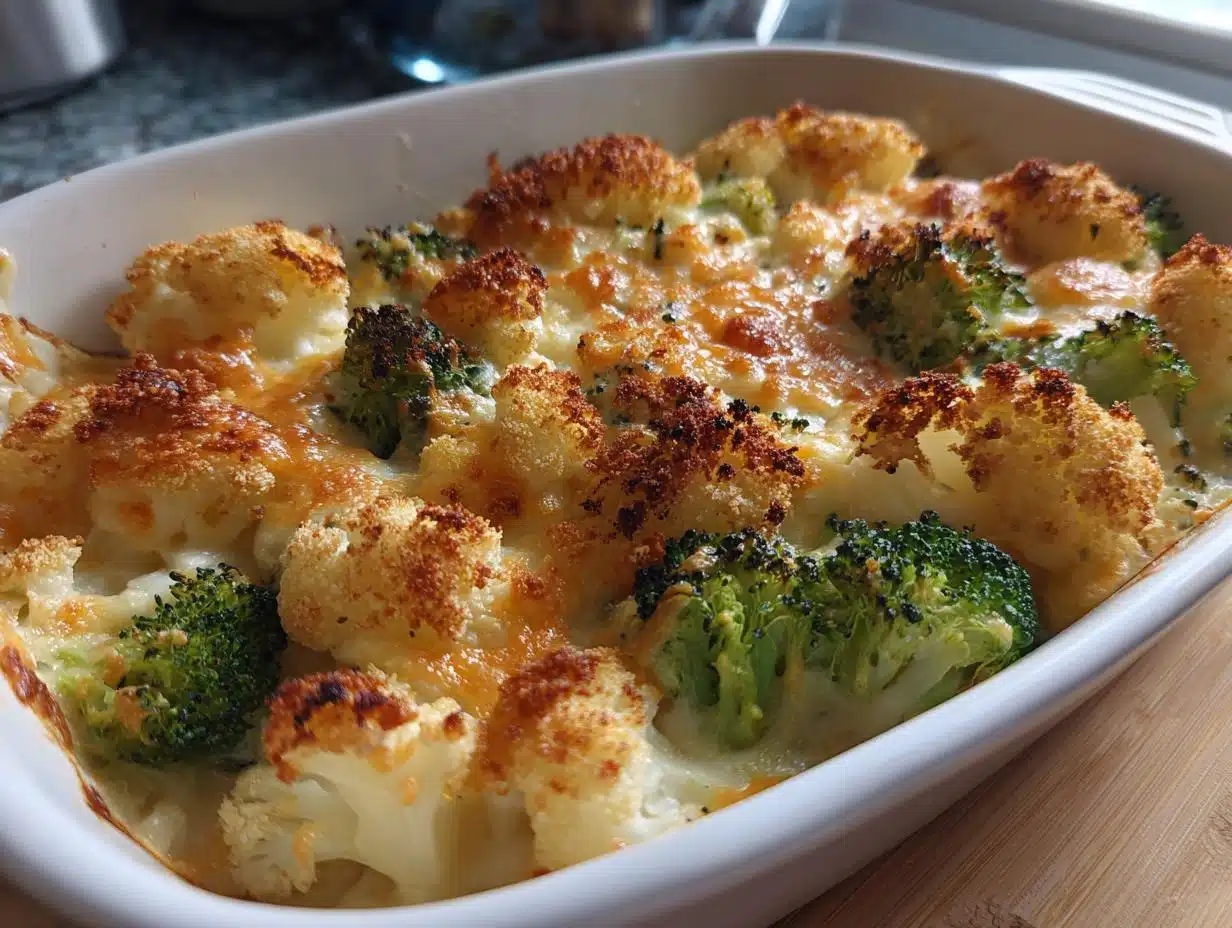 Irresistible Cauliflower Broccoli and Cheddar Bake in 30 Minutes
