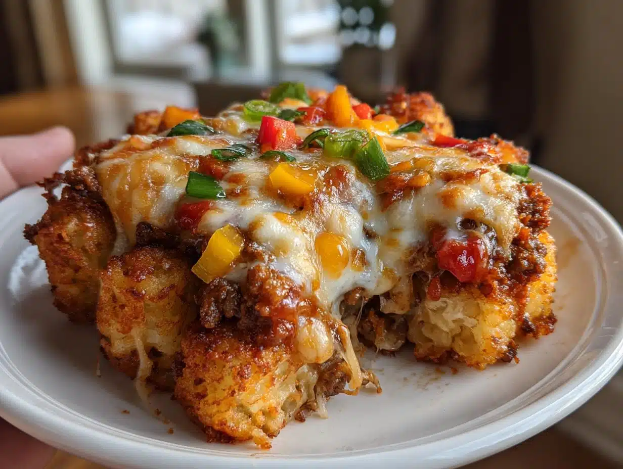 Cheesy Pizza Tater Tot Party Casserole – 15-Minute Crowd Pleaser