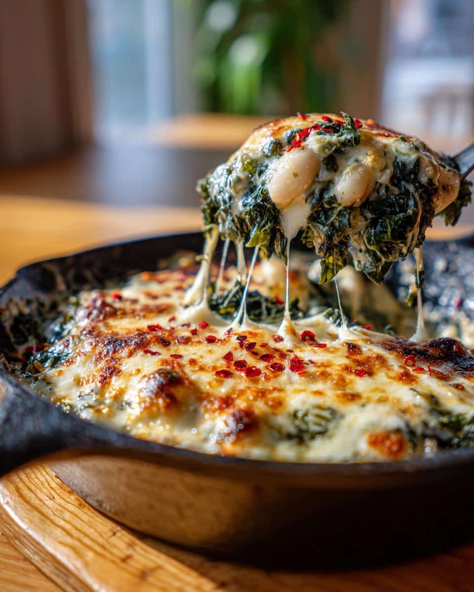 Cheesy White Bean and Kale Skillet Bake - detail 1