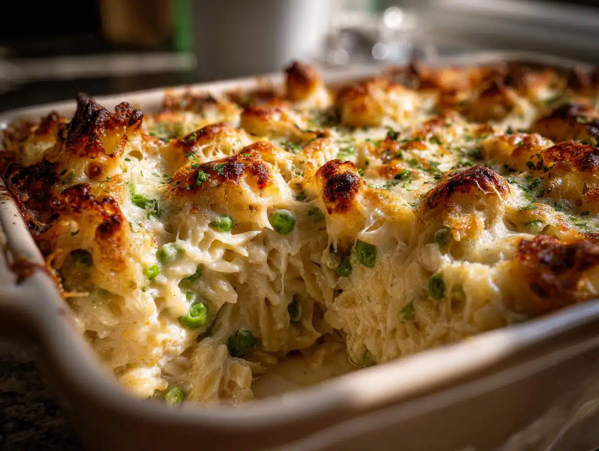 30-Minute Creamy Parmesan Orzo and Pea Casserole Bliss
