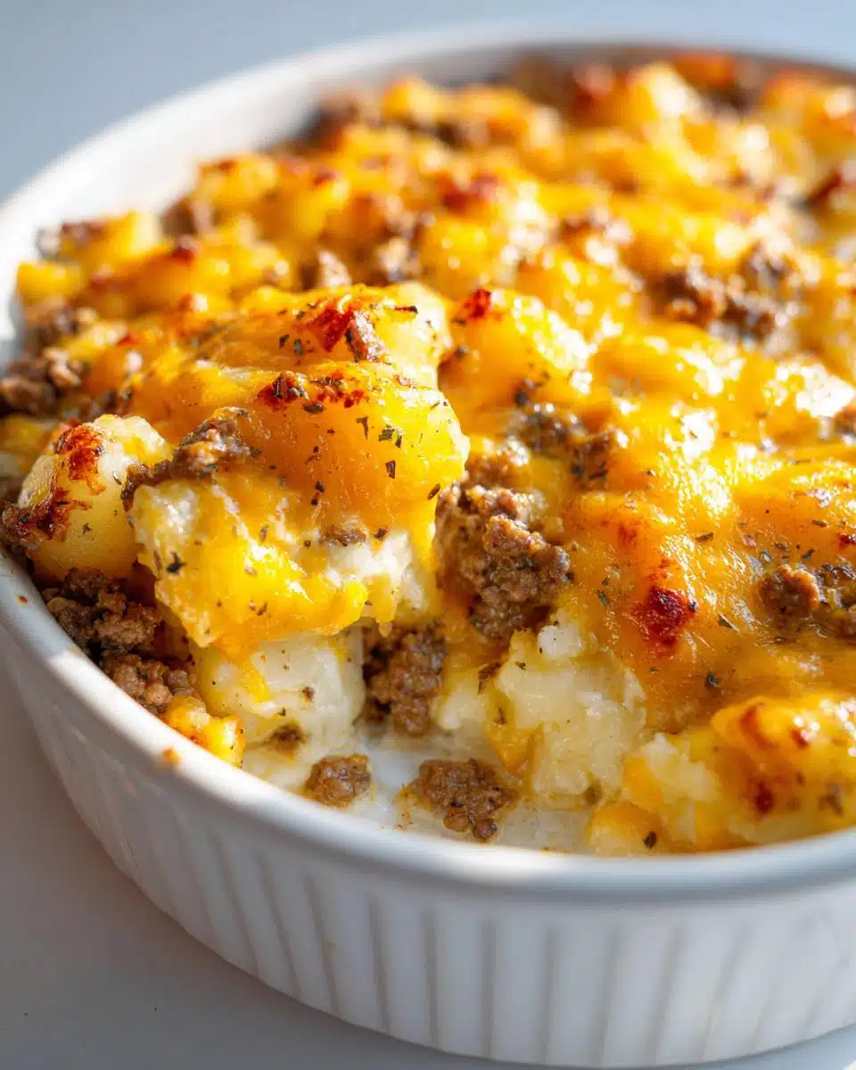 Irresistible 45-Minute Dump and Bake Beef and Potato Ranch Casserole