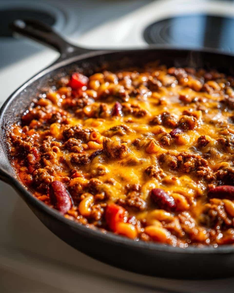 Dump and Bake Chili Macaroni Skillet Casserole - detail 1