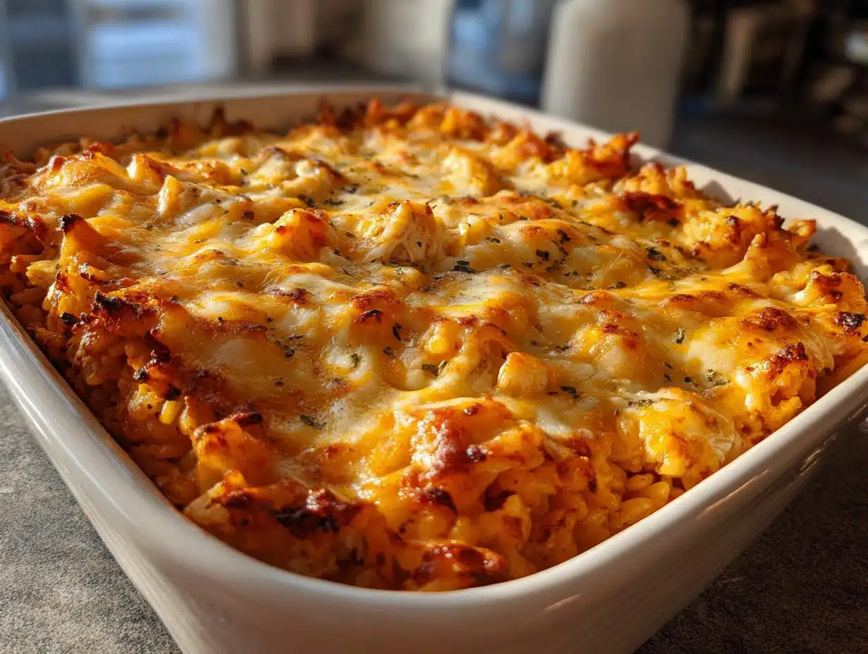 Irresistible Dump and Bake Salsa Chicken Rice Casserole in 45 Minutes