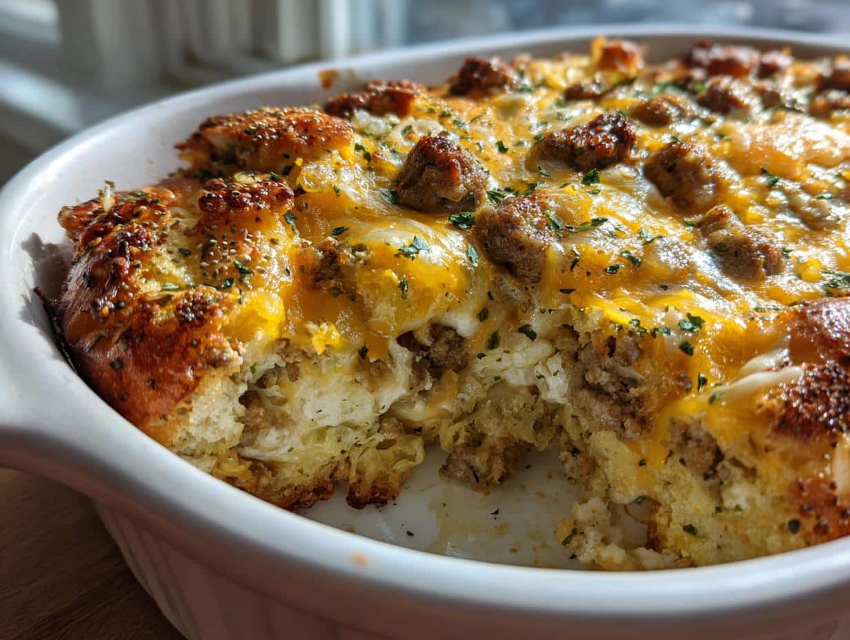 Irresistible Everything Bagel Sausage and Egg Casserole in 45 Minutes