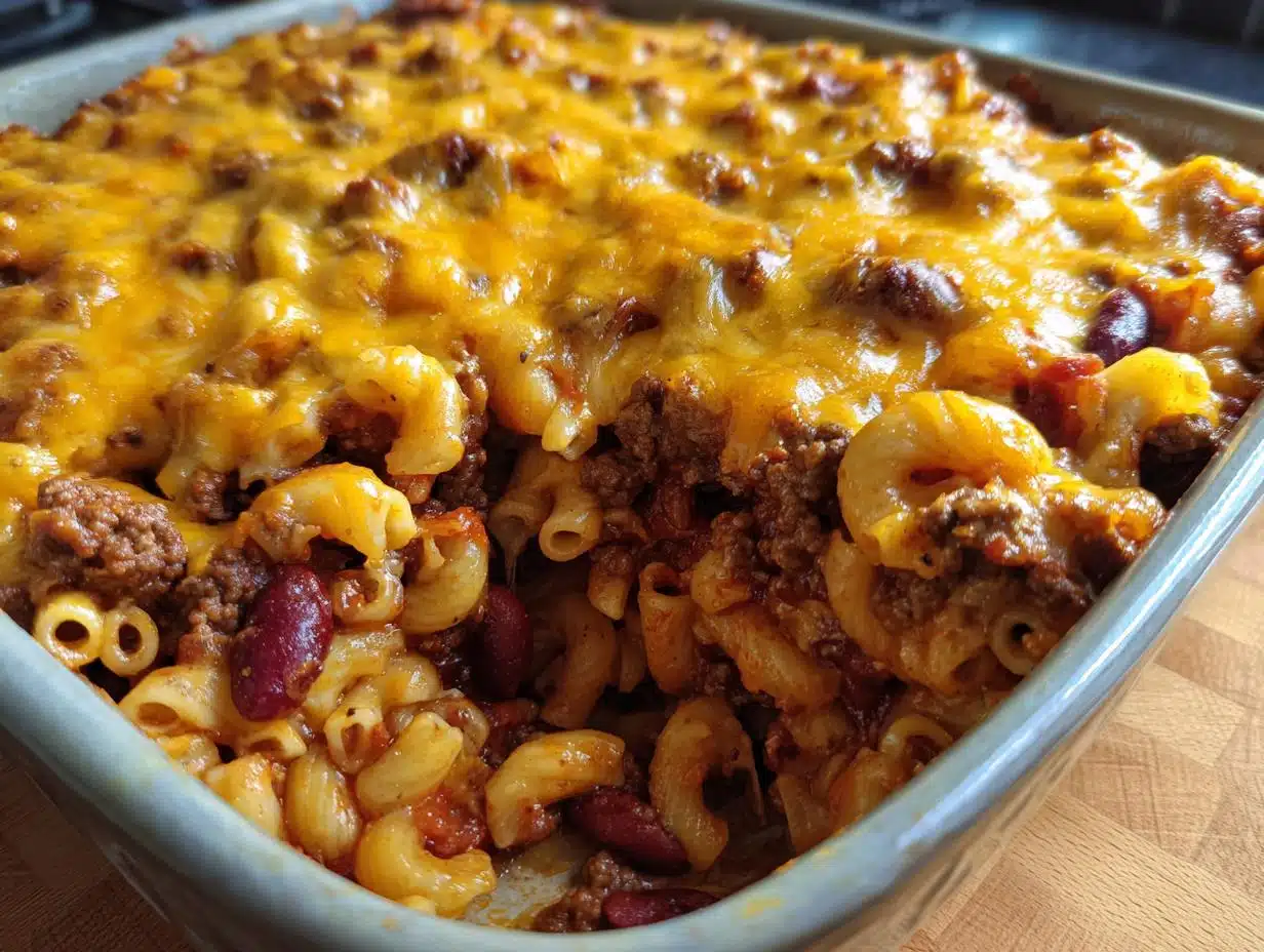 Game Day Chili Cheese Pasta Bake: 6-Ingredient Crowd-Pleasing Masterpiece