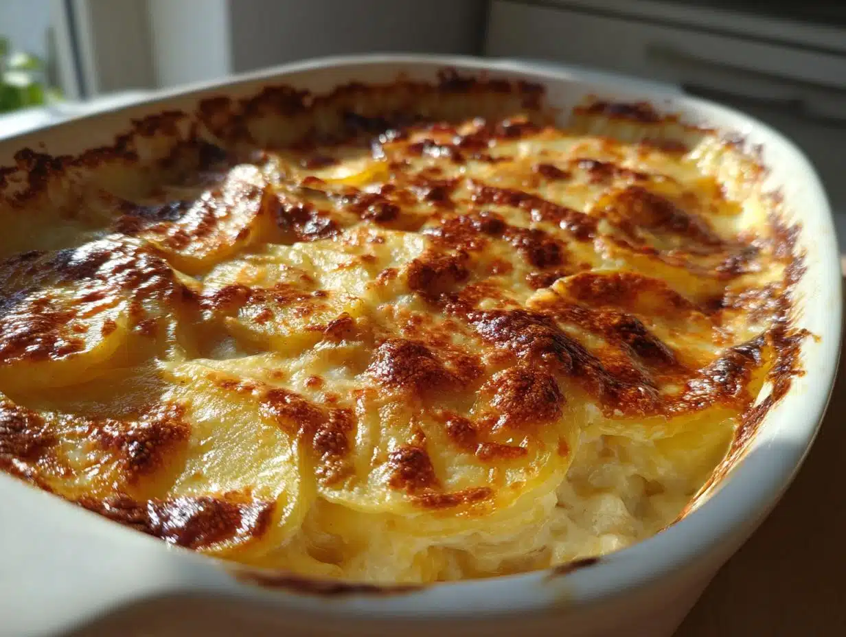 6-Ingredient Roasted Garlic Potato Onion Gratin – Heavenly Comfort
