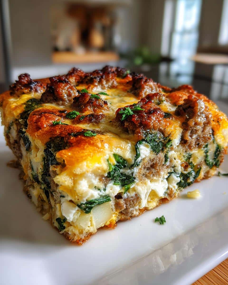 Sausage, Spinach and Potato Brunch Bake - detail 1