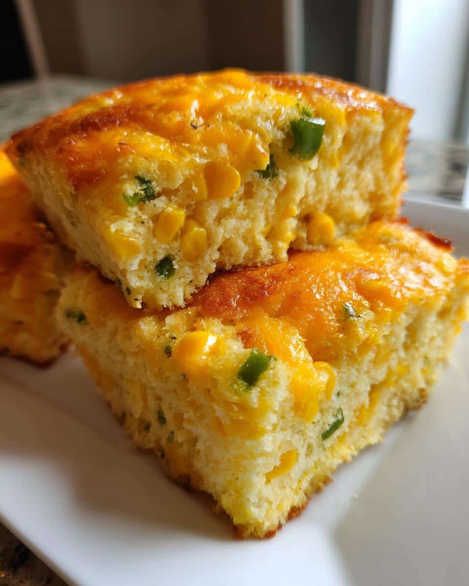 Spicy Jiffy Corn Casserole (Jalapeño + Cheese) - detail 1