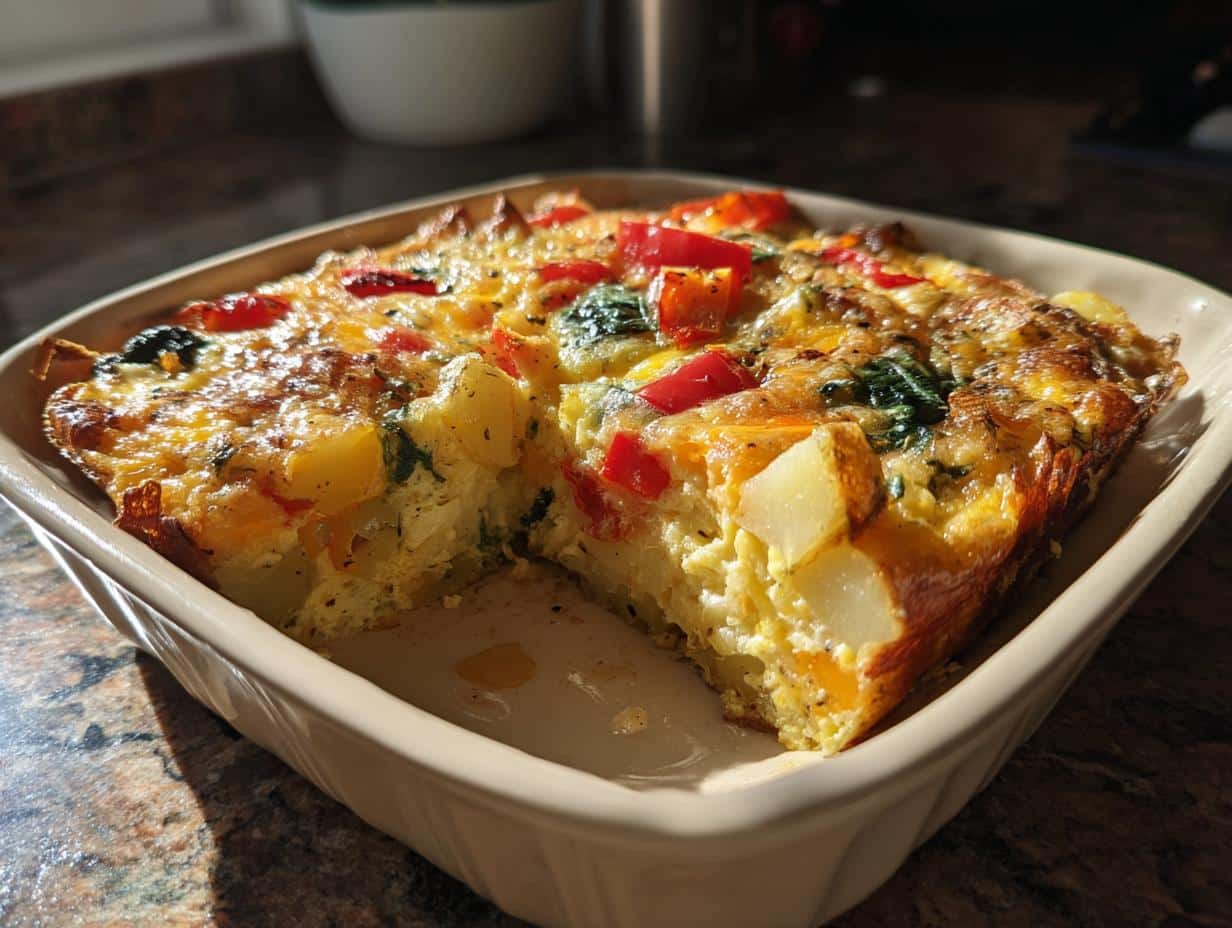 Irresistible Veggie Lovers Egg and Potato Breakfast Casserole