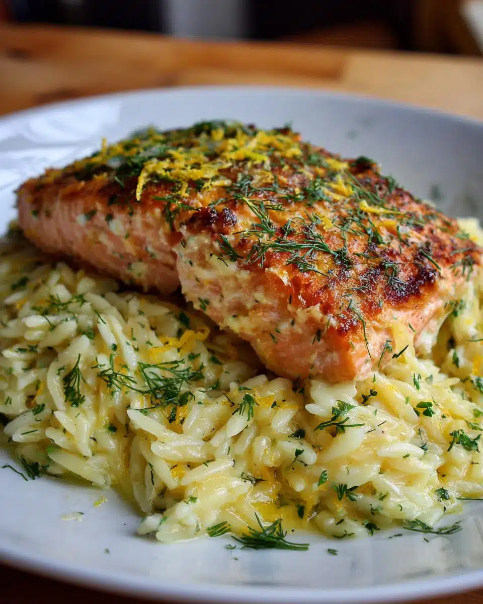 Creamy 30-Minute Baked Salmon and Orzo Casserole Bliss