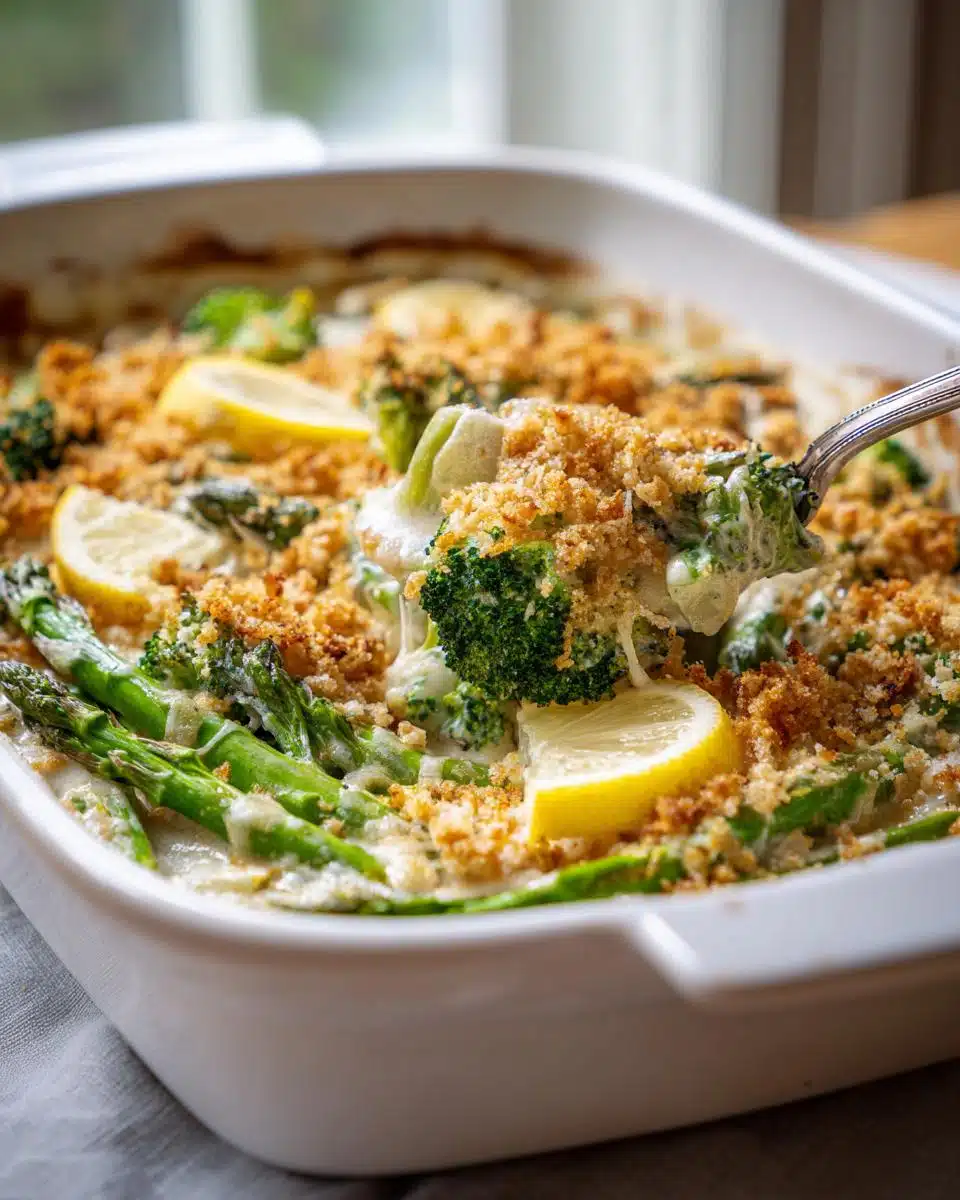 Irresistible 30-Minute Broccoli Asparagus Casserole Lemon Parmesan