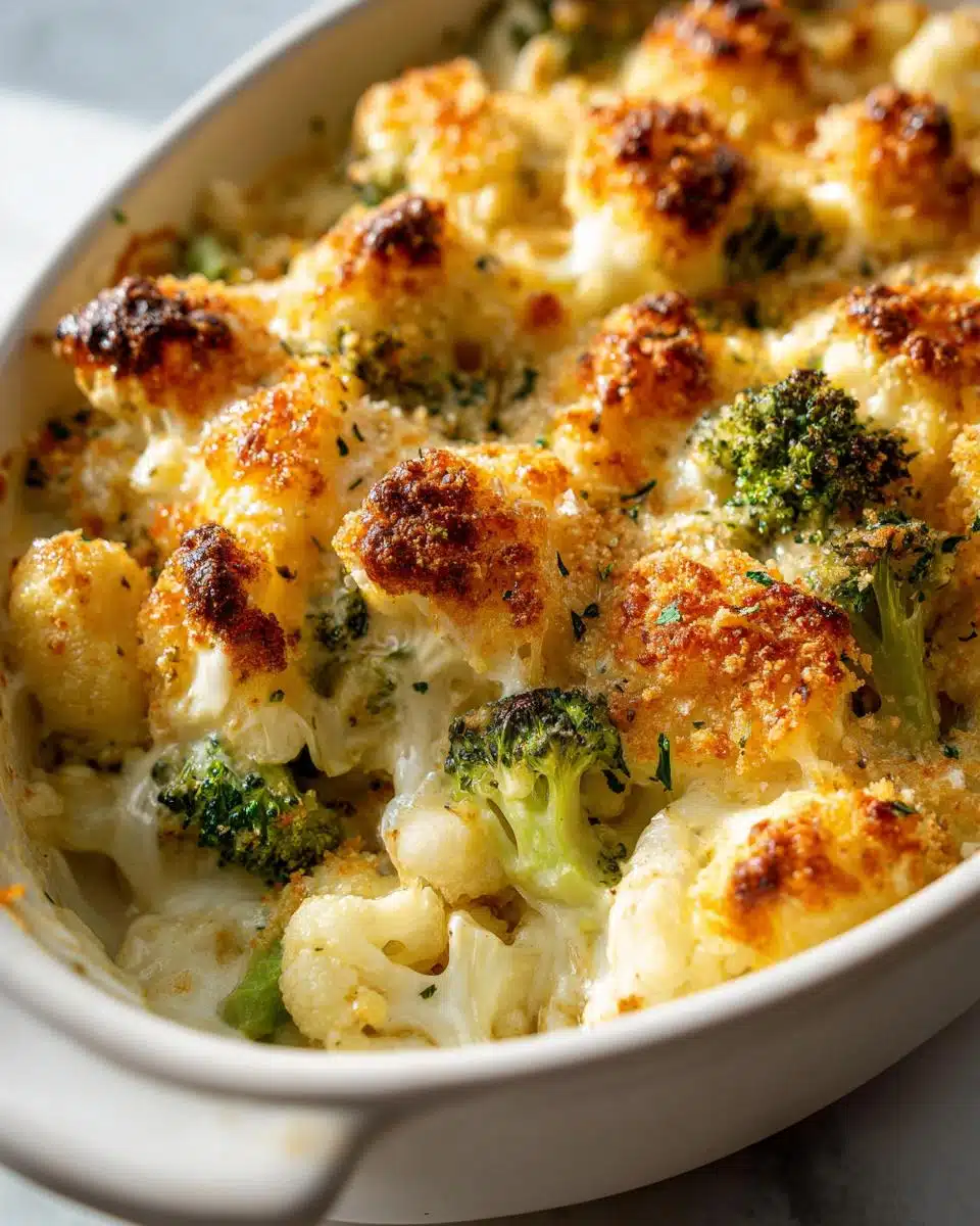 Creamy Broccoli Cauliflower Gratin Casserole Delights in 40 Minutes