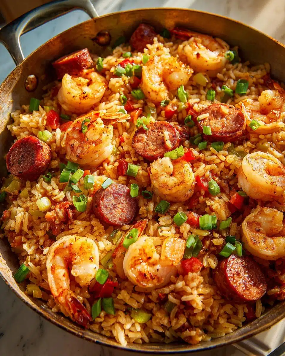 Spicy Cajun Shrimp and Sausage Rice Casserole in 1 Pan