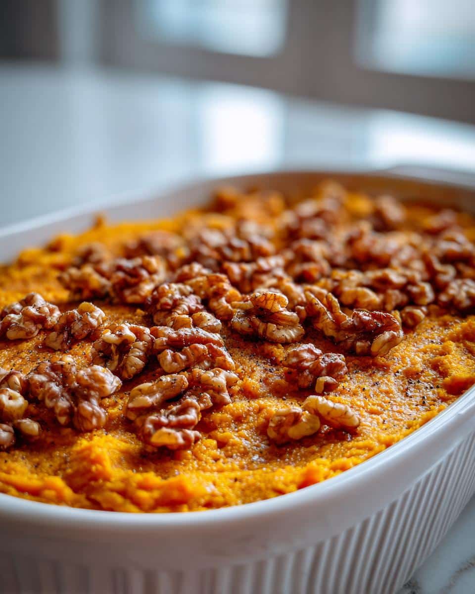 carrot casserole with crunchy walnut topping - detail 1