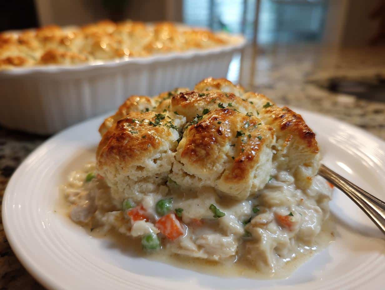 Hearty Chicken and Biscuit Casserole – 1 Perfect Spring Comfort Food