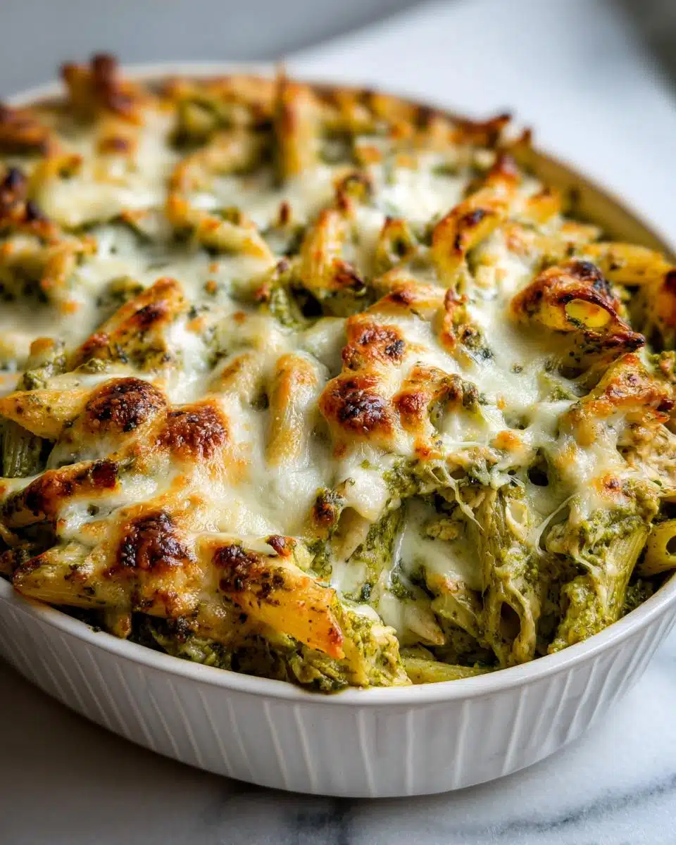 Irresistible 5-Ingredient Dump and Bake Turkey Pesto Pasta Casserole