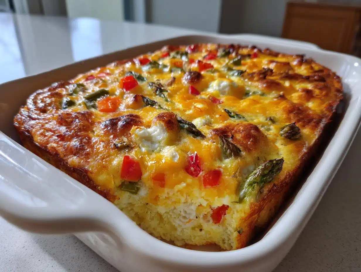Magical 6-Ingredient Spring Vegetable Egg Casserole Brunch Bake