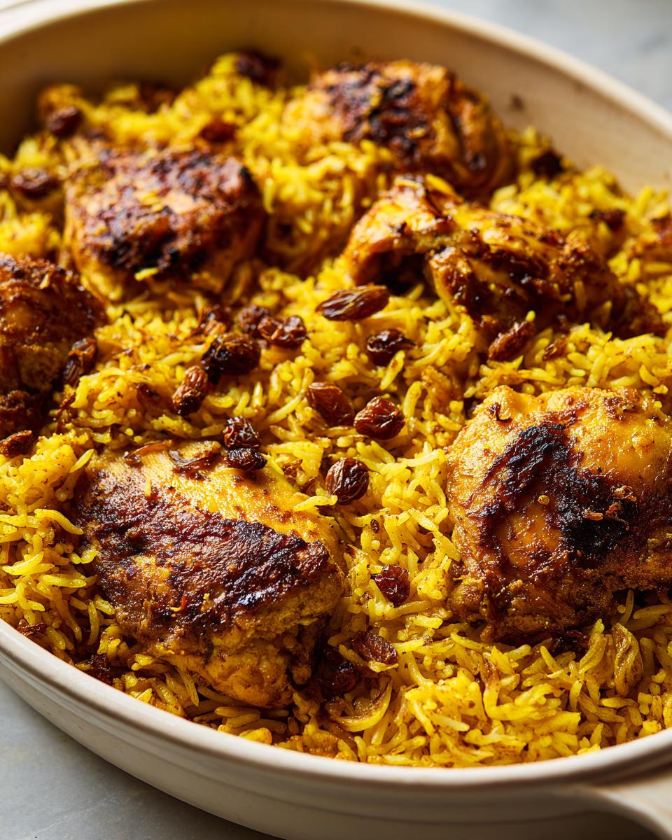 Golden Advieh Saffron Chicken Basmati Casserole in 3 Easy Steps