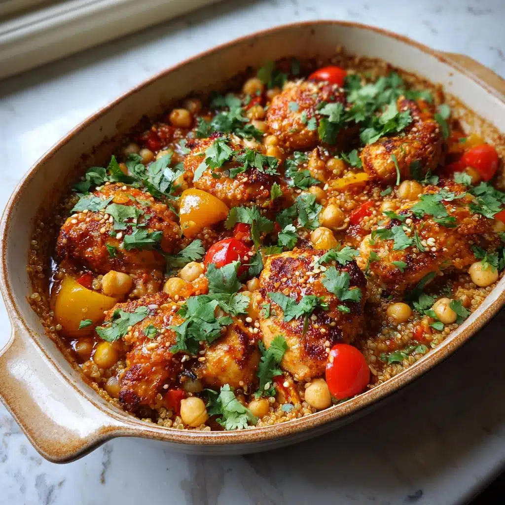 Spicy Harissa Chicken Chickpea Quinoa Bake – 35-Minute Magic!