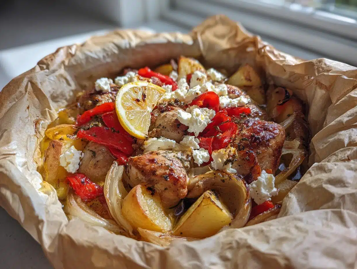 Juicy High Protein Chicken Kleftiko Parchment Casserole with 35g Protein