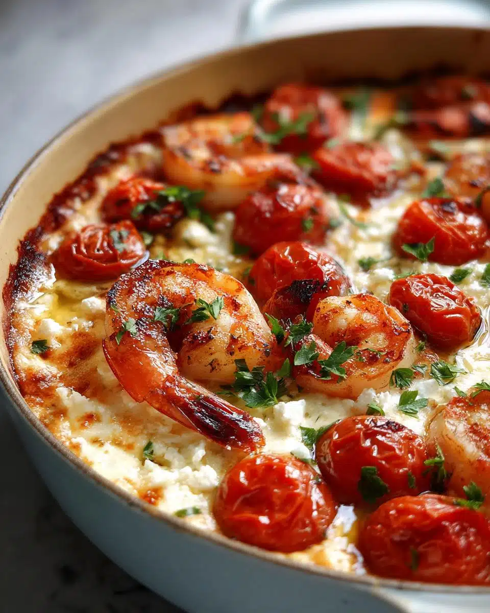35g Protein Shrimp Saganaki Tomato Feta Casserole That Melts Hearts