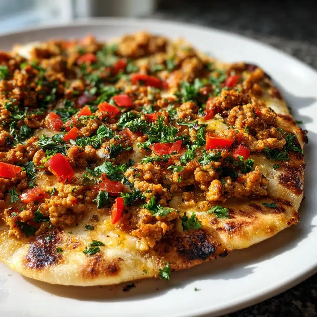 High Protein Turkey Lahmacun Flatbread Bake in 35 Minutes
