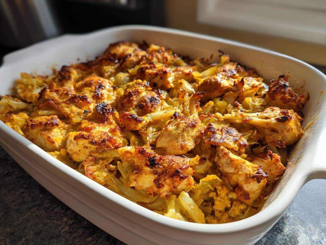 Shawarma Chicken Tahini Cabbage Casserole – 1 Magical 30-Minute Dinner!