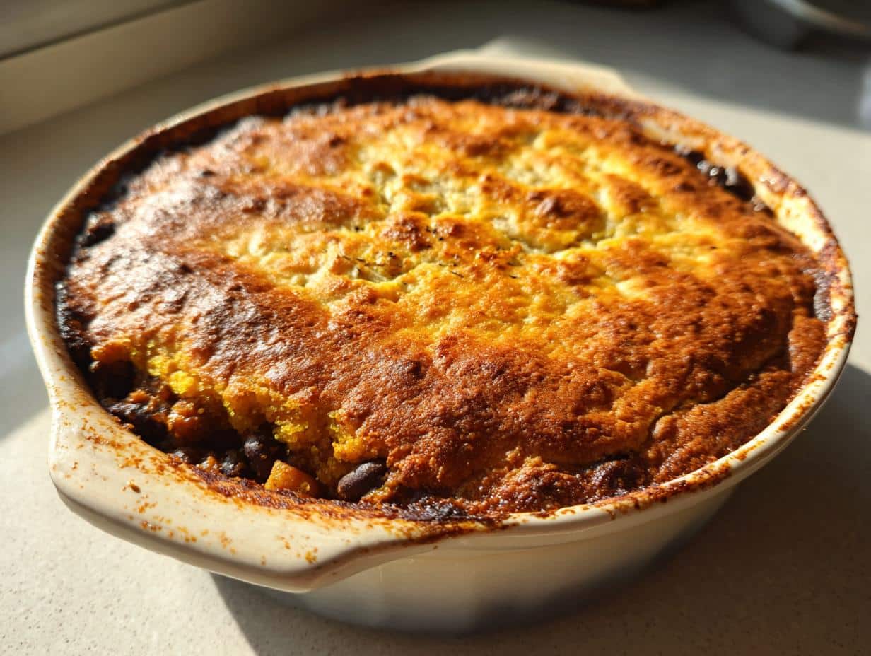 Irresistible Black-Bean-Cornmeal-Casserole-Vegan in 1 Hour
