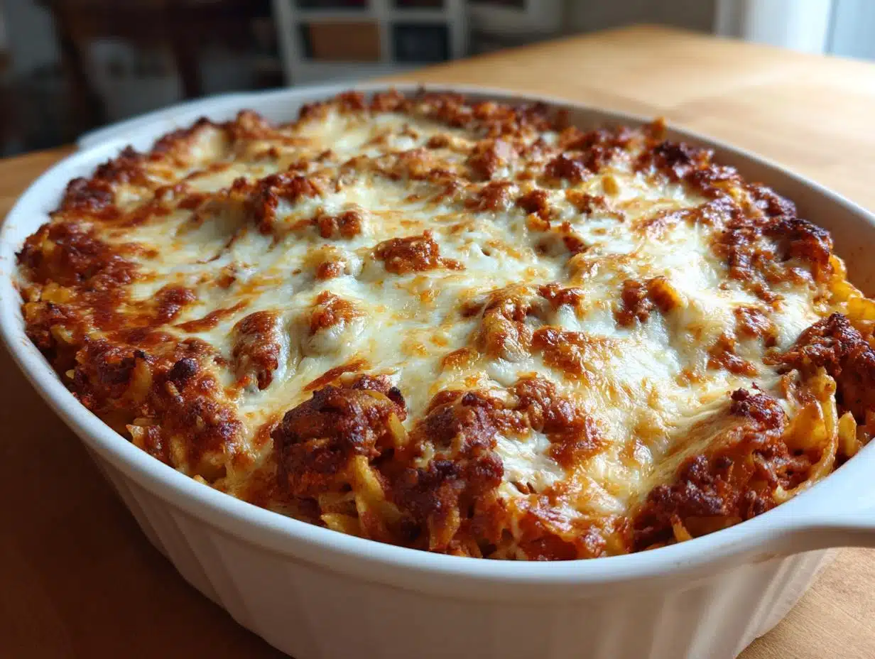 Effortless Dump-and-Bake Chicken Parmesan Casserole in 25 Minutes