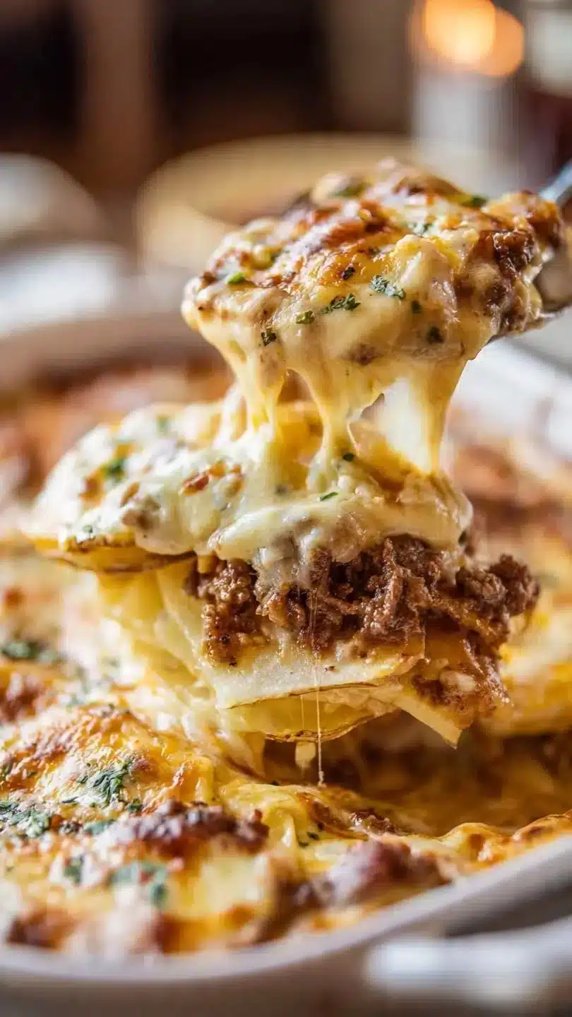 Cheesy Hamburger Potato Casserole Recipe