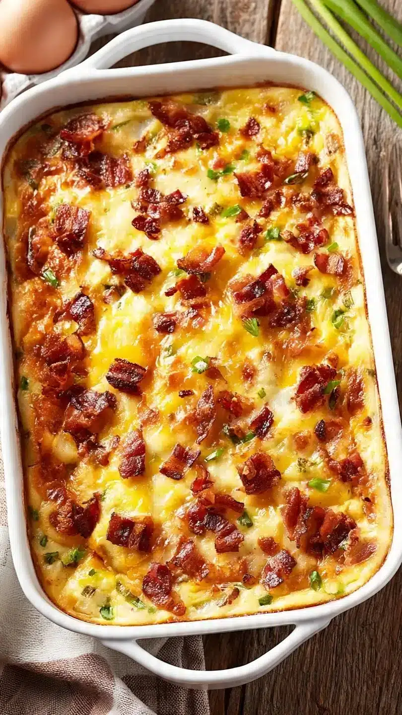 Bacon Potato Cheese Egg Casserole