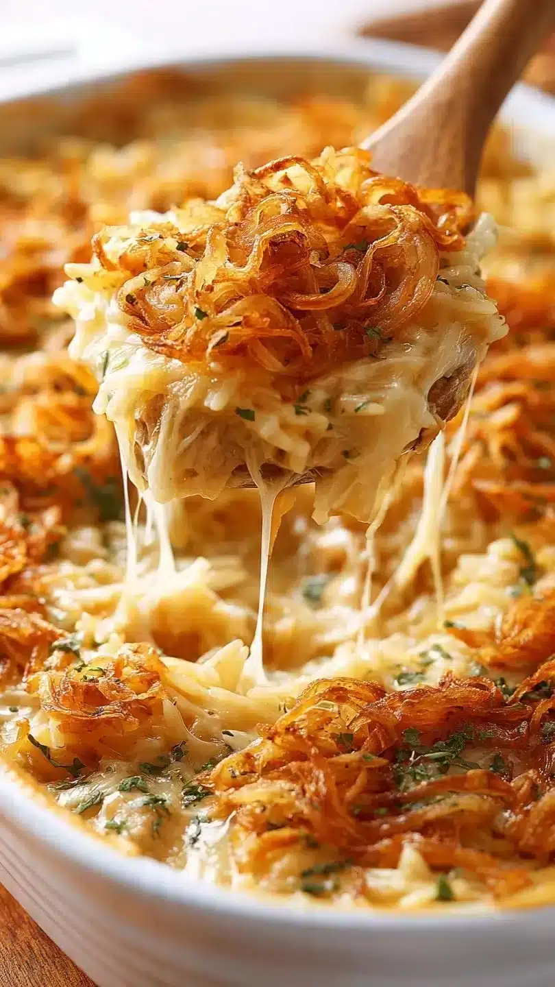 Chicken Orzo Casserole with French Onion