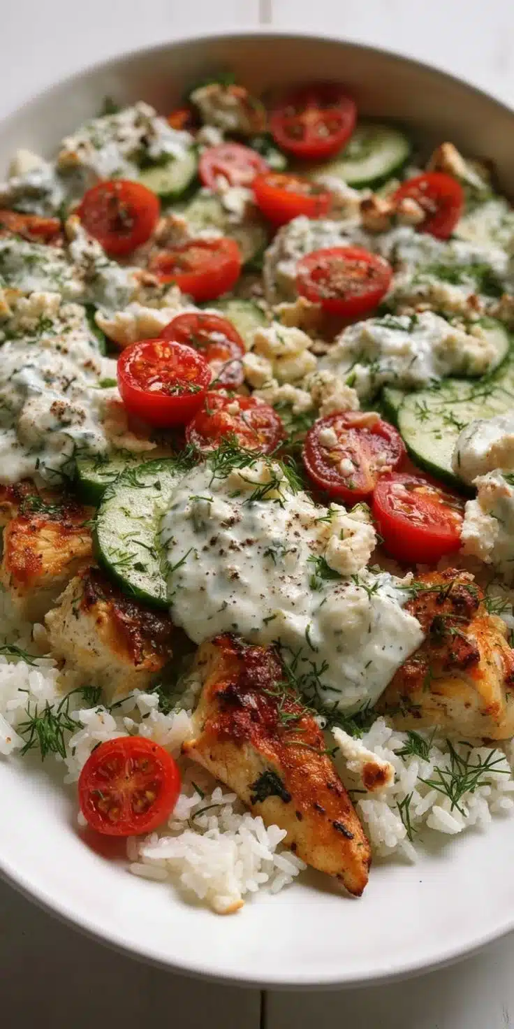 Dump and Bake Chicken Tzatziki: The Ultimate One-Pan Mediterranean Casserole
