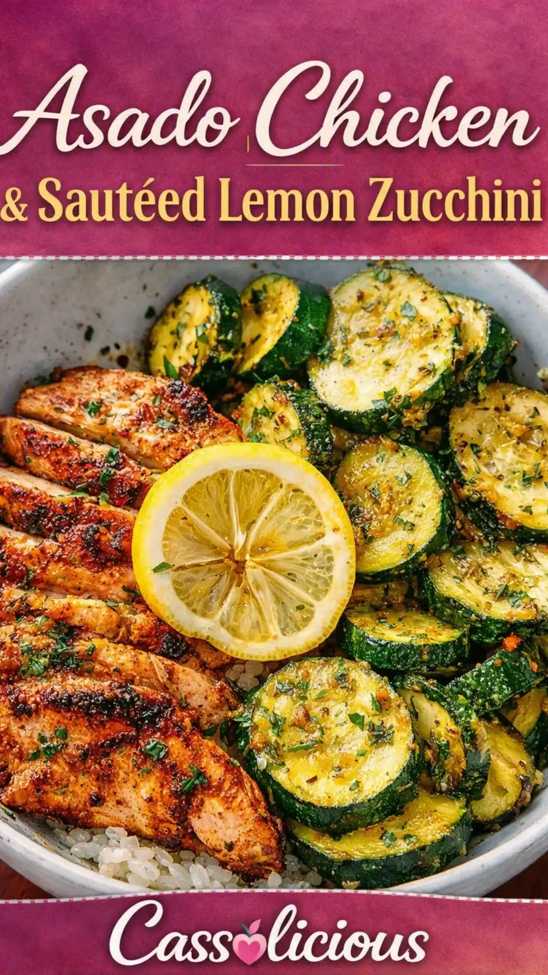 Easy Asado Chicken with Lemon Zucchini Sauté