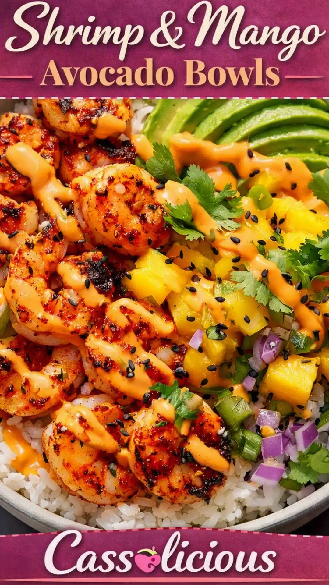Healthy Grilled Shrimp and Avocado Bowls