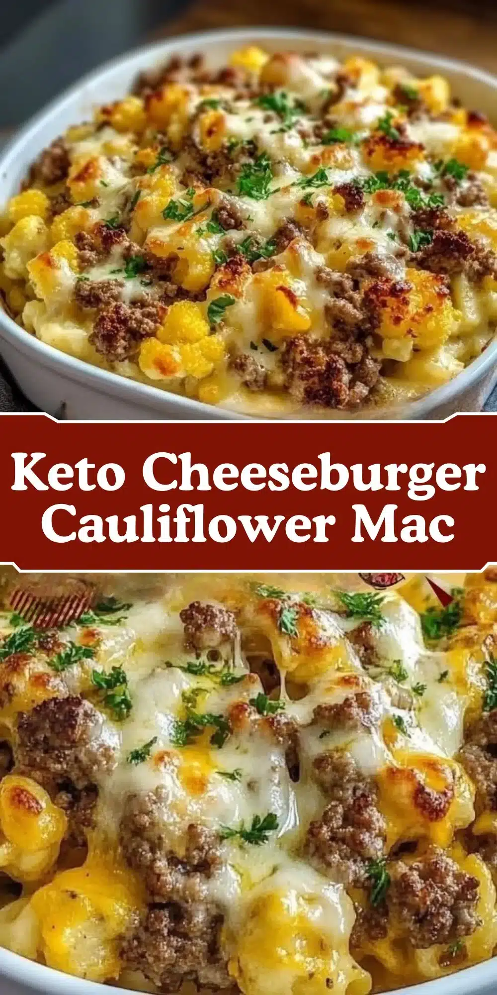 Keto Cheeseburger Cauliflower Mac