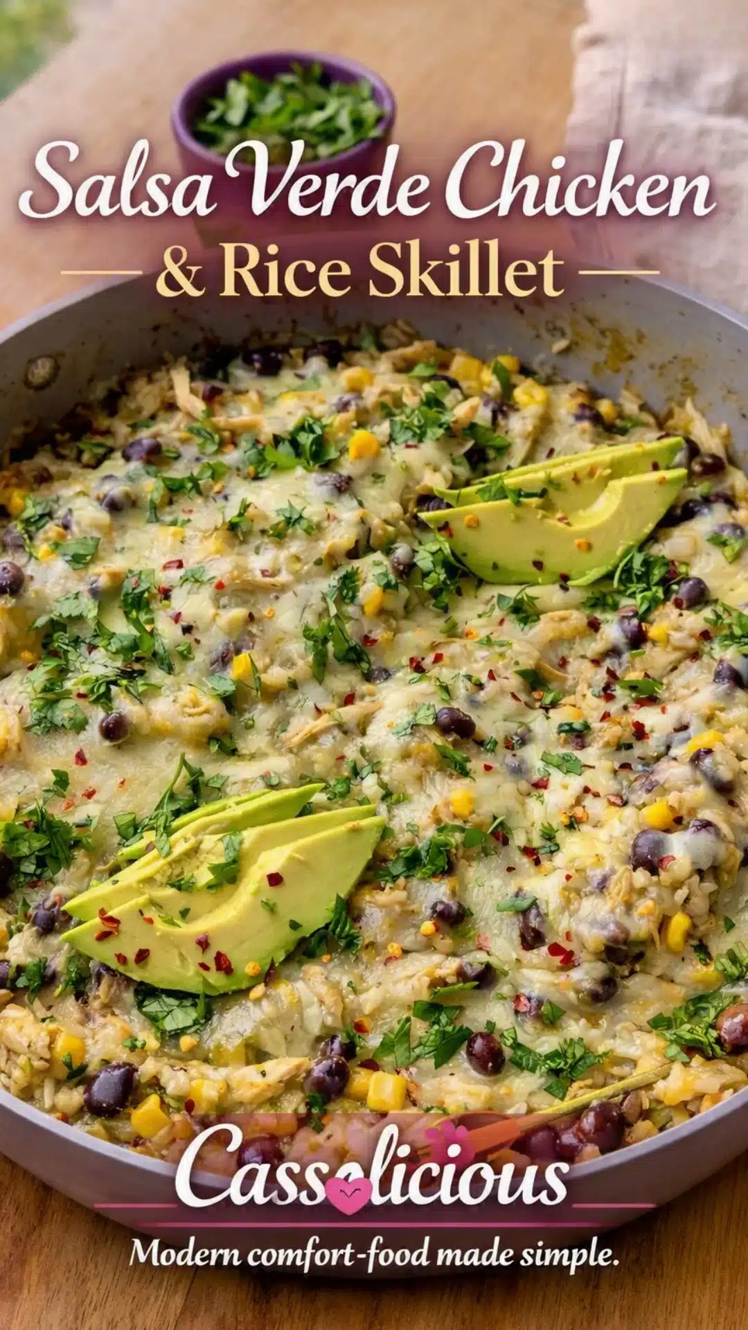 Salsa Verde Chicken & Rice Skillet