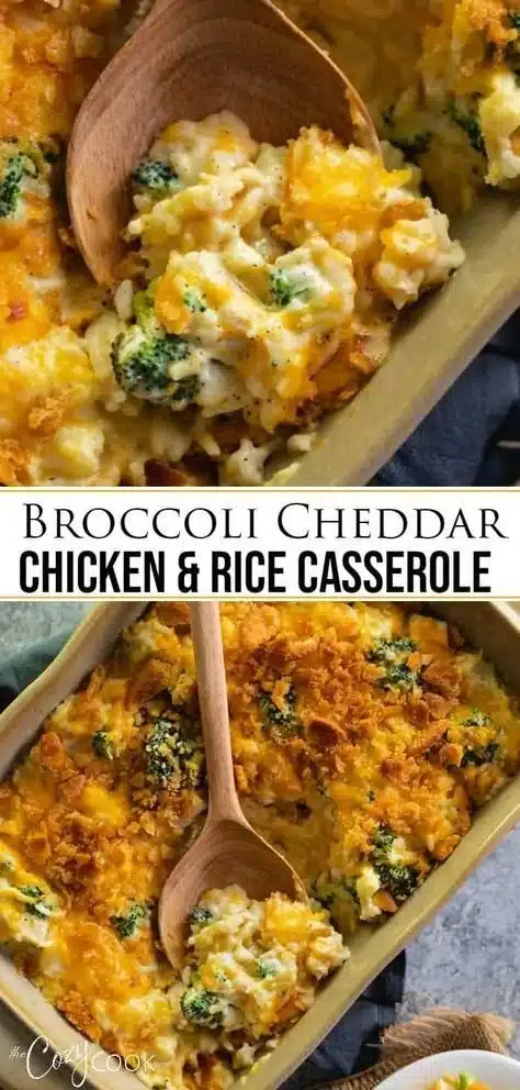 Broccoli Cheddar Chicken and Rice Casserole